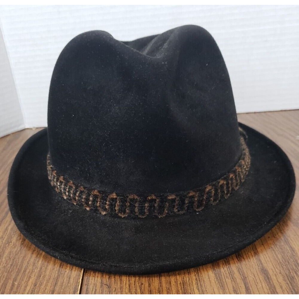 Resistol Vintage Dark Gray With Black Ribbon Fedora Hat Self-Conforming